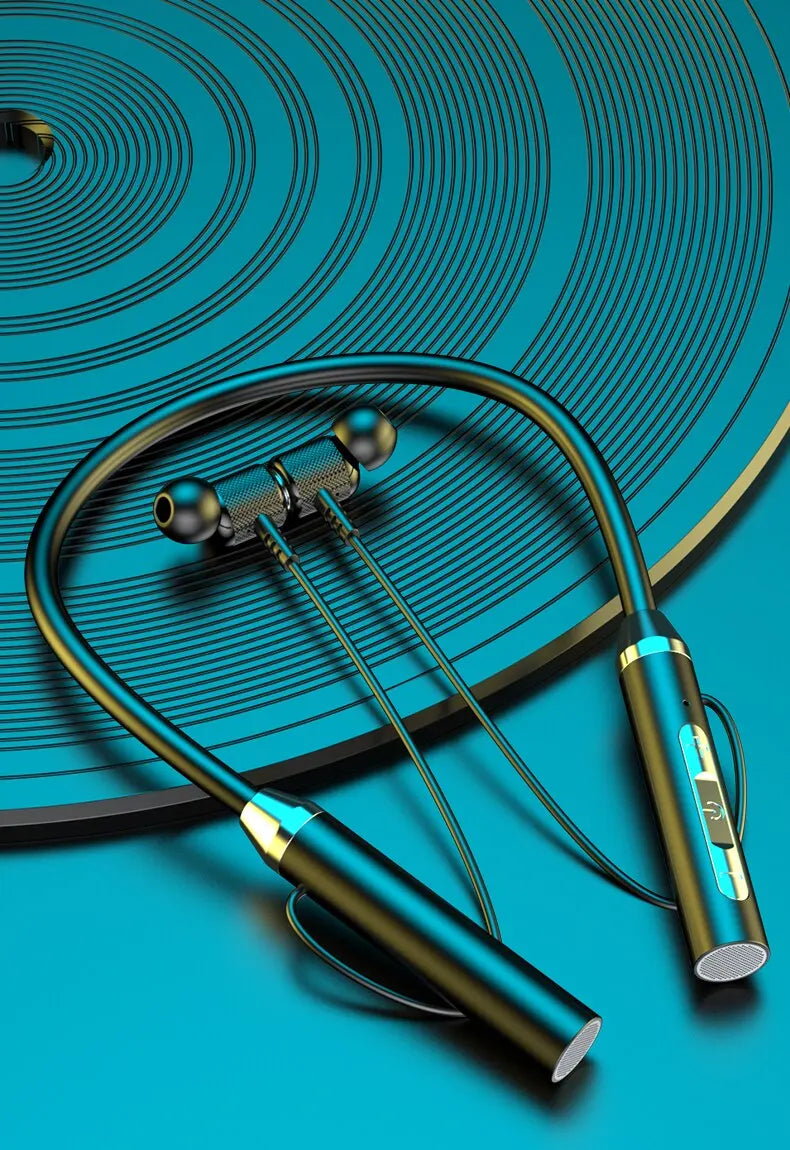 Wireless Headphones Bluetooth 5.0, Neckband Earphones Silicone Hifi, 9D Stereo Sports Headset Halter, Waterproof Magnetic Earbuds