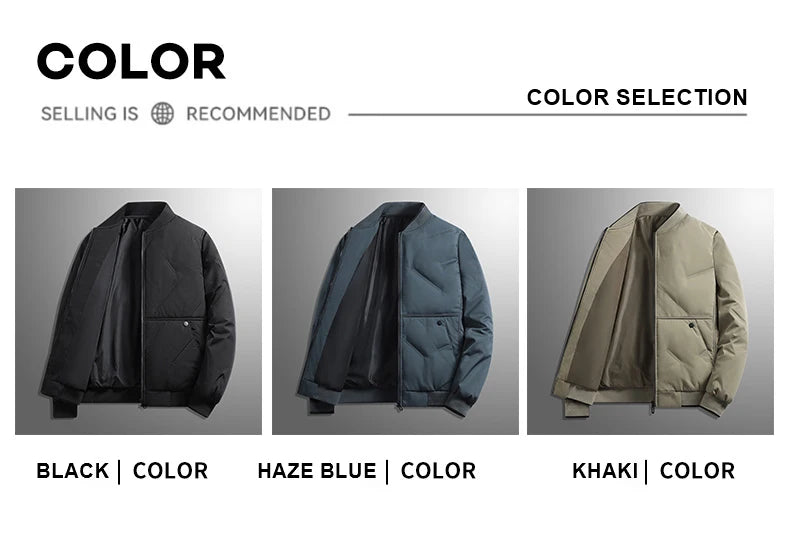 Men’s Casual Polyester Jacket – Daily Autumn & Winter Outerwear with Zipper