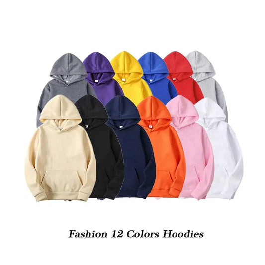 Unisex Solid-Color Hooded Sweatshirt