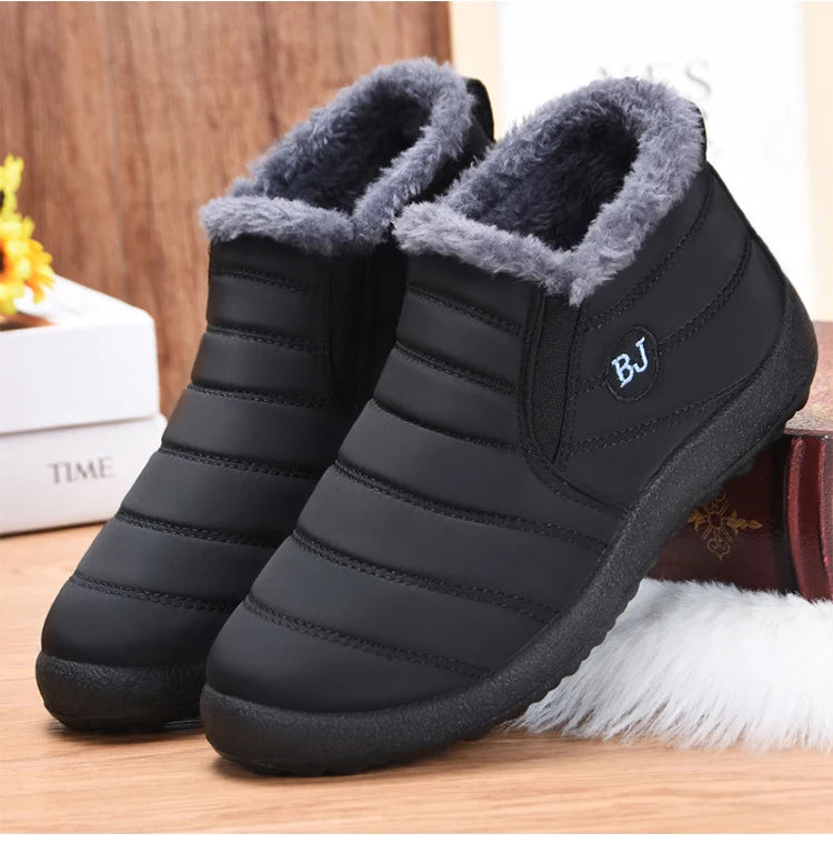 HAJINK Men Winter Sneakers – Waterproof Plush Casual Shoes, Lightweight & Warm