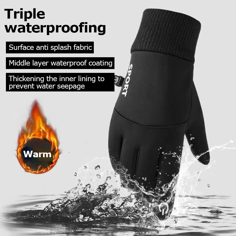 Men & Women Touch Screen Winter Gloves – Warm Water-Resistant Windproof Thermal Gloves