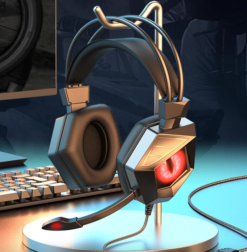 Headphones 3.5mm Wired Gaming, Headset Earphones Music For PS4, Play Station 4 Game PC Chat, computer With Microphone