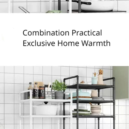 Multi-Layer Kitchen Rack Household Microwave Stove Shelf Multi Scene Bathroom Living Room Shelf Pantry Closet Kitchen Organizer