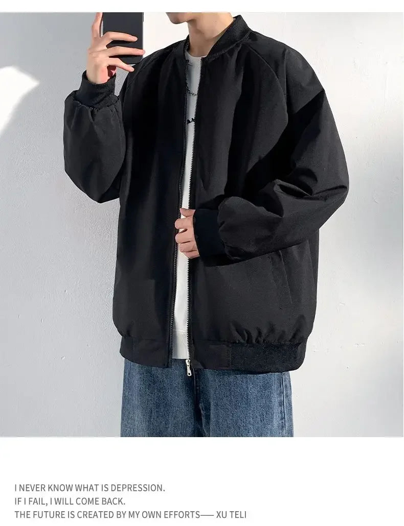 Men’s Casual Zipper Jacket – Spring & Autumn Lightweight Coat