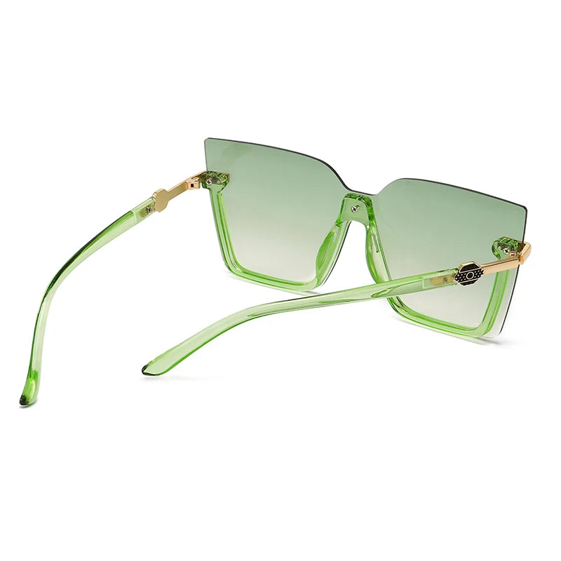 Women Men Sun Glasses, Streetwear Large Frame Eyewear, GogglesHollow Out Square One-piece Sunglasses, Women MenGlasses