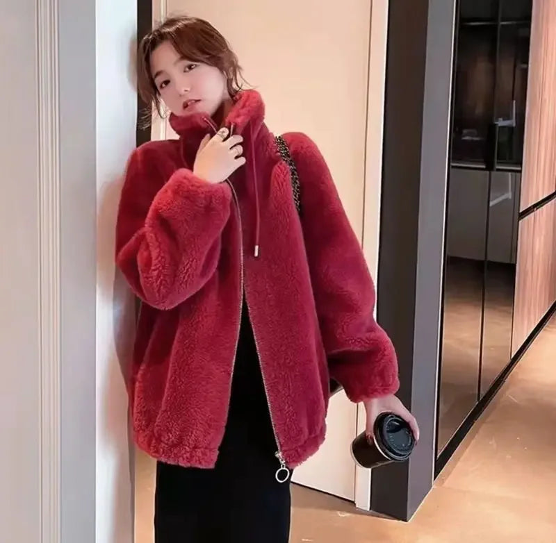 Women’s Casual Jacket – Autumn/Winter 2024, Stand Collar Zipper Coat