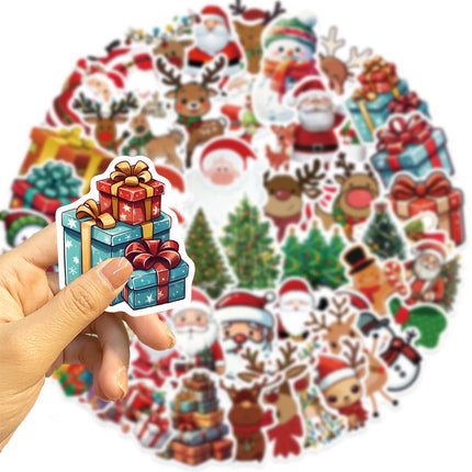 50PCS Cartoon Christmas Art, Aesthetic Stickers Pack for Kids Toy Diary, mobile, leptop sticker
