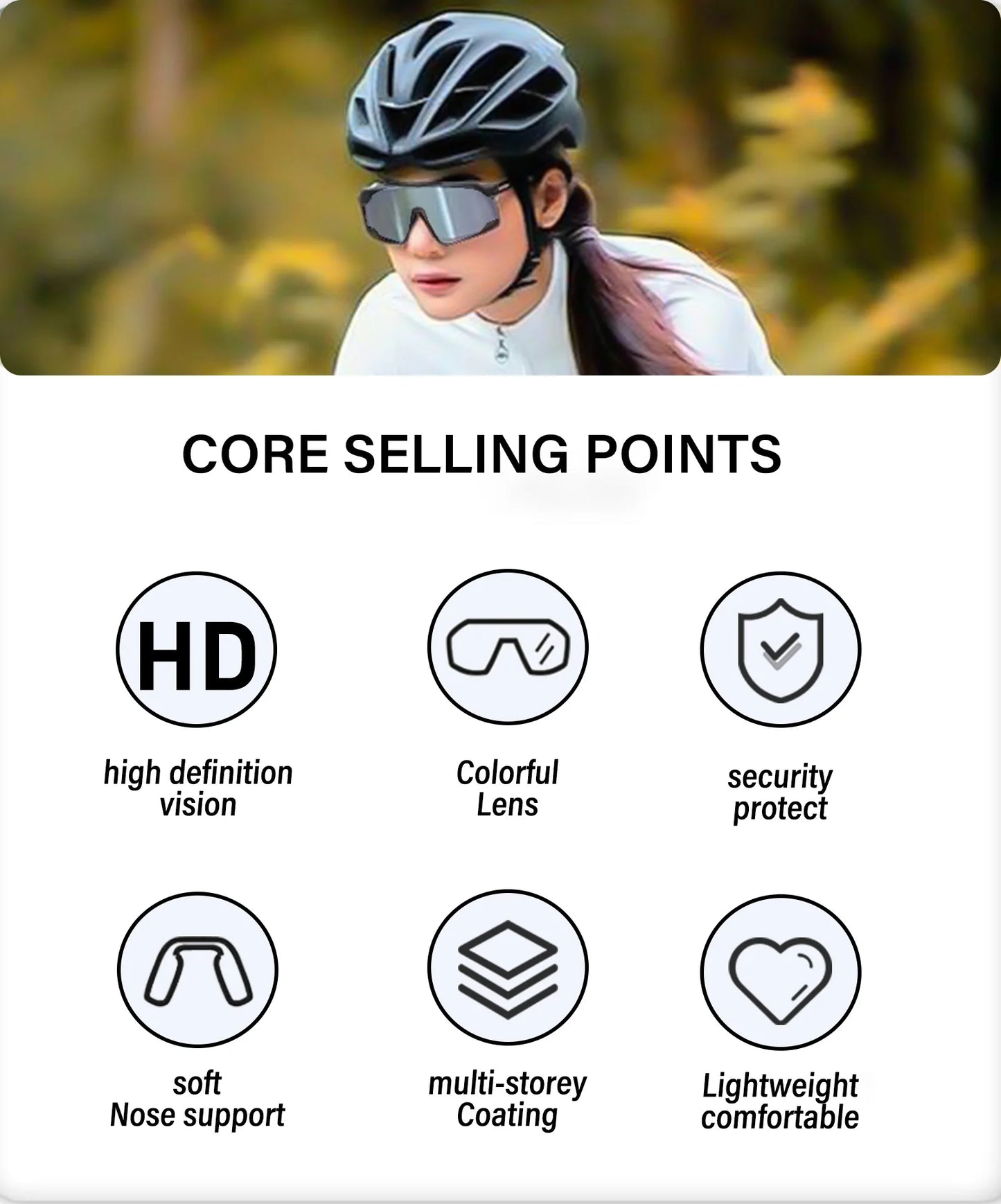 Outdoor Sport Sunglasses for Men Women, Fashion Hiking Cycling Sun Glasses, Goggles Male Shades Anti Glare Mirror UV400
