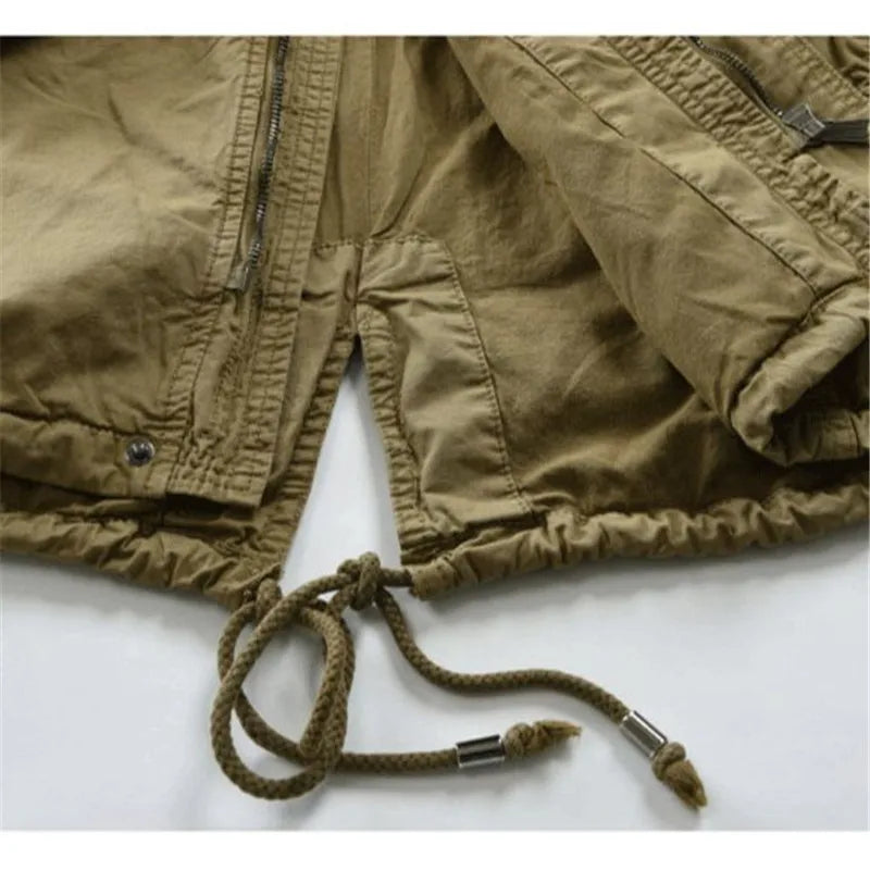 Men’s Casual Cotton Jacket – Daily Spring & Autumn Outerwear with Zipper and Turn-Down Collar