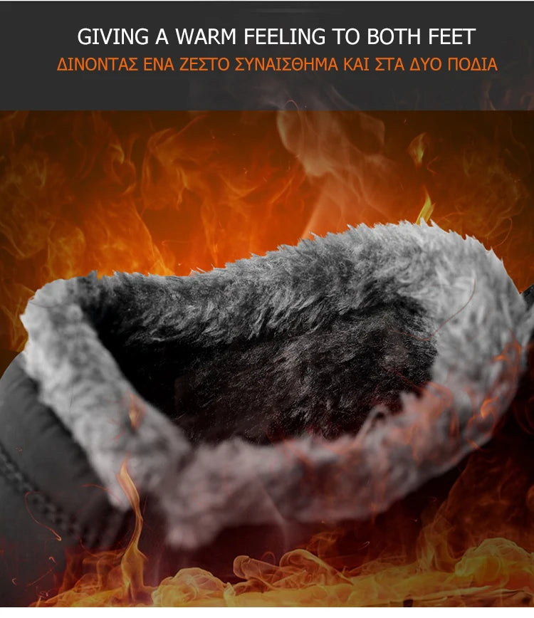 HAJINK Men Winter Sneakers – Waterproof Plush Casual Shoes, Lightweight & Warm