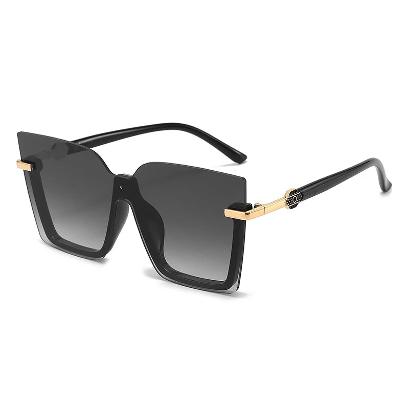 Women Men Sun Glasses, Streetwear Large Frame Eyewear, GogglesHollow Out Square One-piece Sunglasses, Women MenGlasses