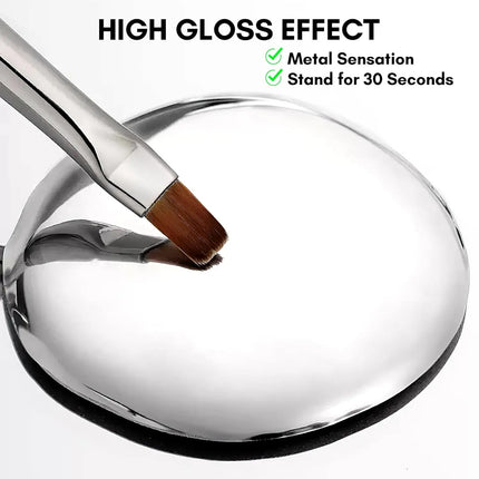 Makartt 8ml Mirror Shine Gel Metallic Silver Gel UV/LED Gel Metal Painting Gel Drawing Mirror Nail gel for Nail Art Designs