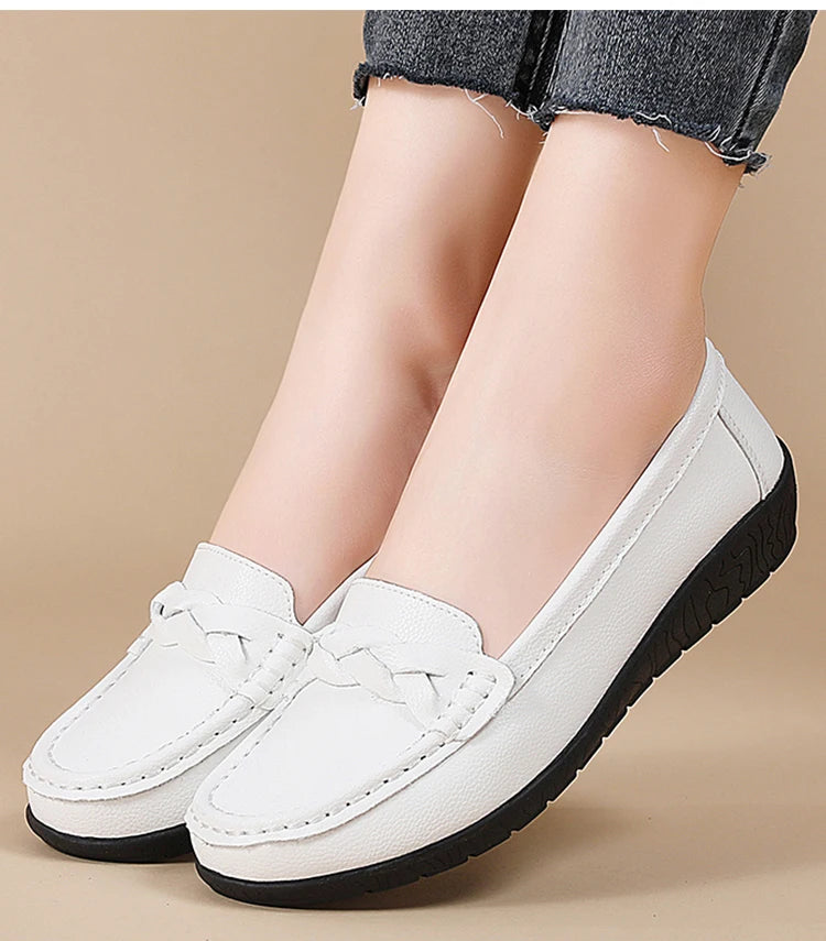 Women’s 2025 Loafers – Slip-On PU Flats, Comfortable Casual Shoes