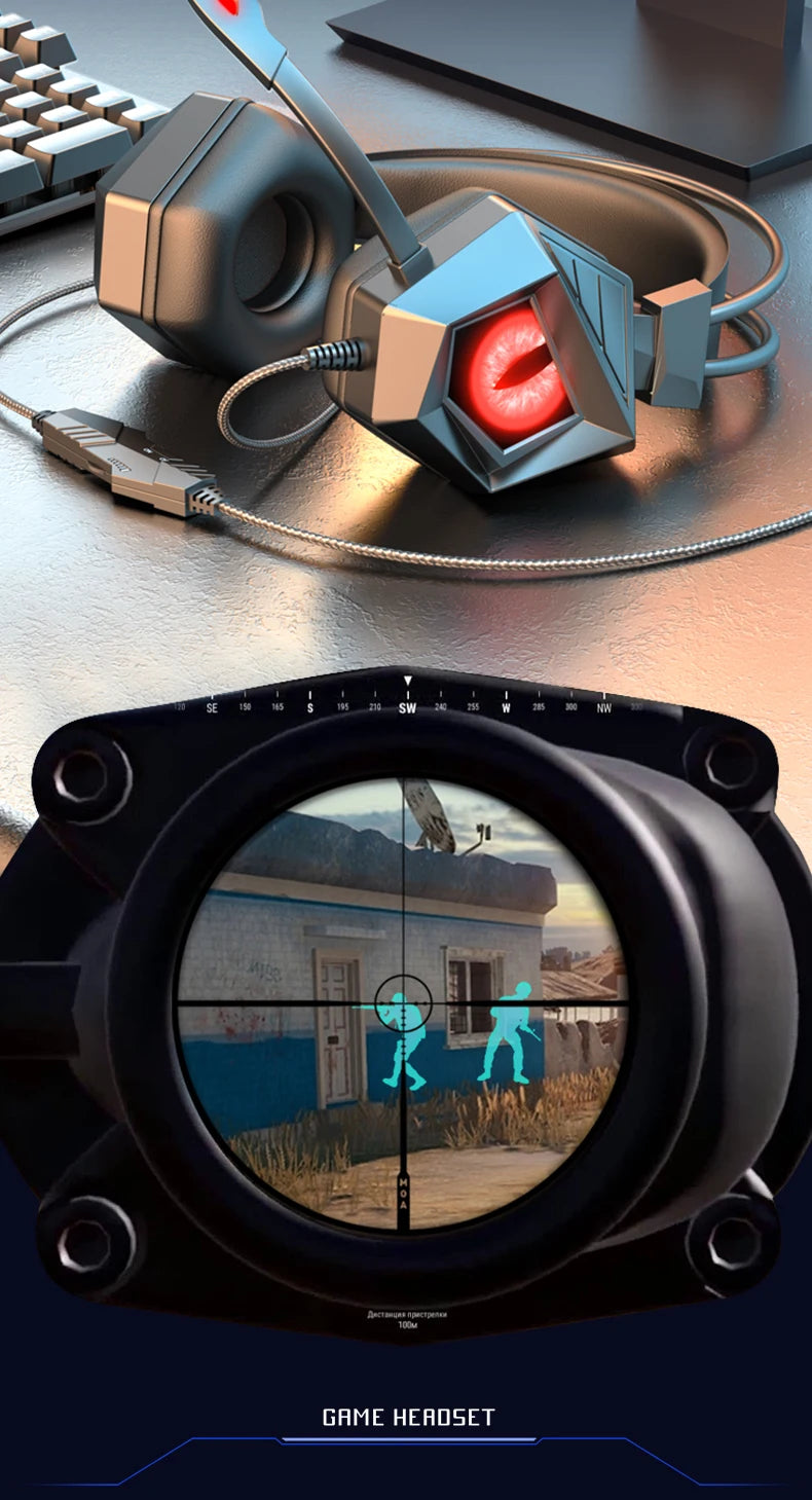 Headphones 3.5mm Wired Gaming, Headset Earphones Music For PS4, Play Station 4 Game PC Chat, computer With Microphone