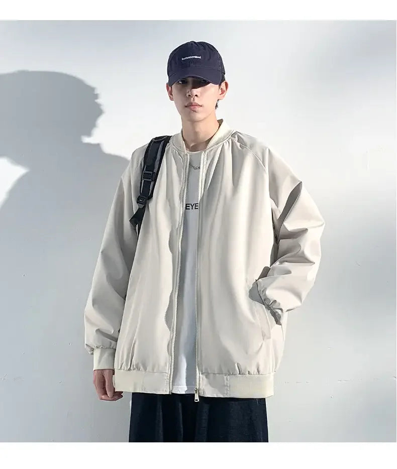 Men’s Casual Zipper Jacket – Spring & Autumn Lightweight Coat