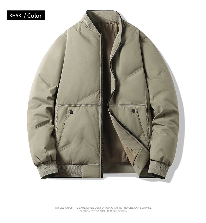 Men’s Casual Polyester Jacket – Daily Autumn & Winter Outerwear with Zipper