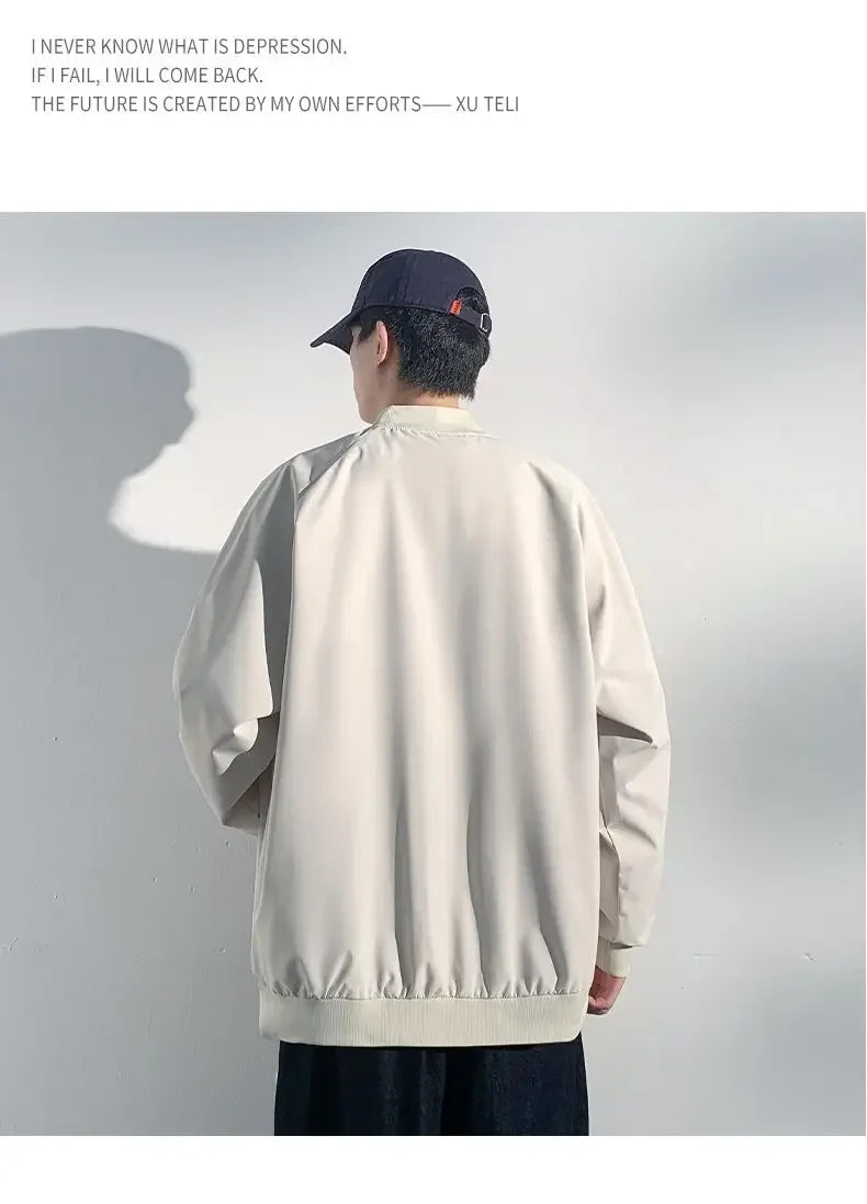 Men’s Casual Zipper Jacket – Spring & Autumn Lightweight Coat