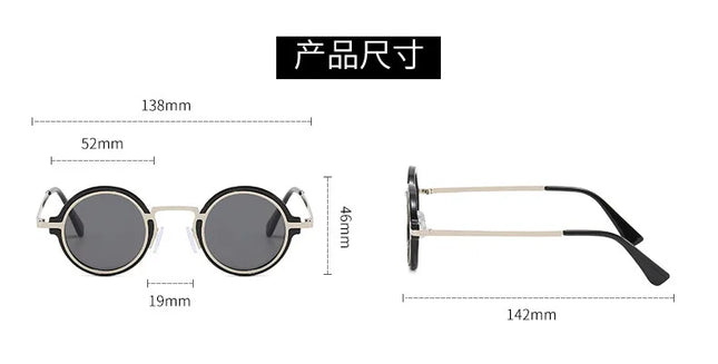 Men Vintage Steampunk Sunglases Women 2025 Luxury Design Metal Round Frame Sun Glasses Women Retro UV400 Shades Classic Eyewear
