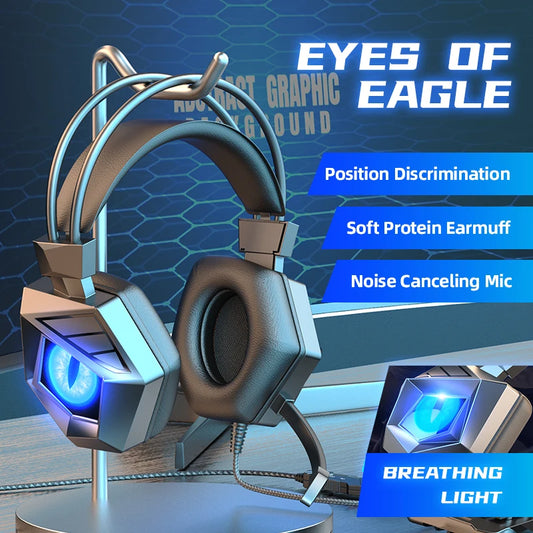 Headphones 3.5mm Wired Gaming, Headset Earphones Music For PS4, Play Station 4 Game PC Chat, computer With Microphone