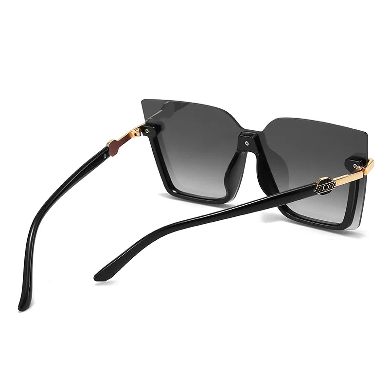 Women Men Sun Glasses, Streetwear Large Frame Eyewear, GogglesHollow Out Square One-piece Sunglasses, Women MenGlasses