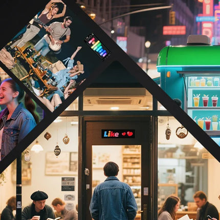 LED Matrix Pixel Panel, Scrolling Bright Advertising LED Signs, Flexible USB 5V LED Car Sign Bluetooth App Control