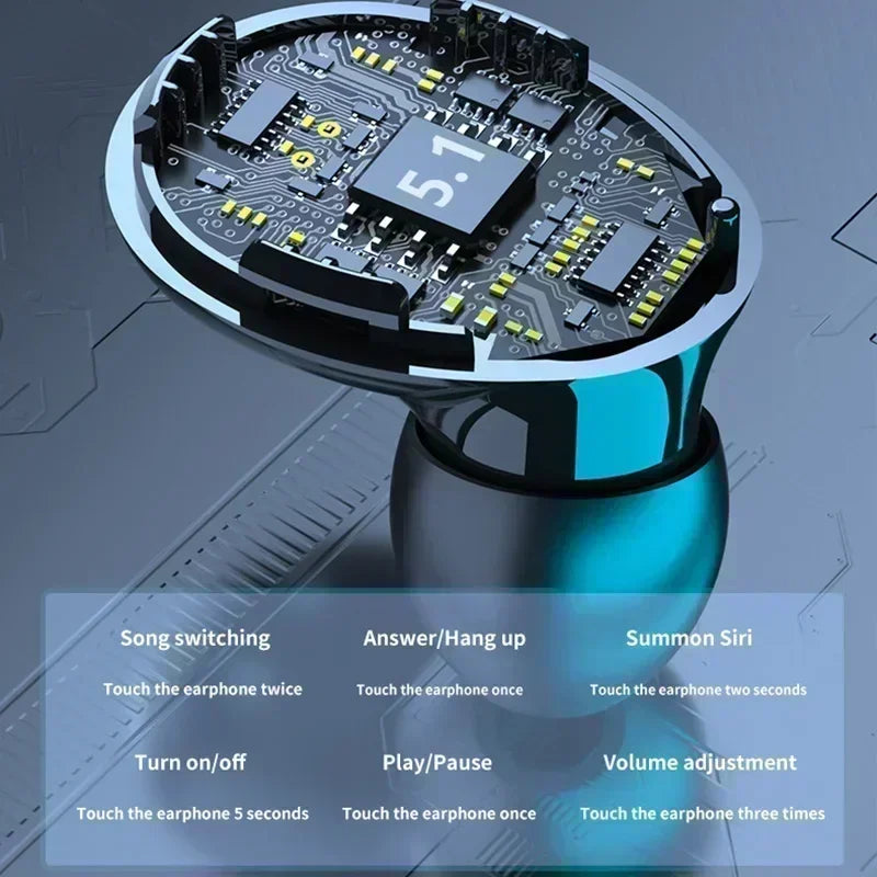 Wireless Bluetooth Headphones, Handfree Dispay Bluetooth Earphones, HiFi Stereo Music, Wireless Earbuds, Waterproof, Gaming Headset