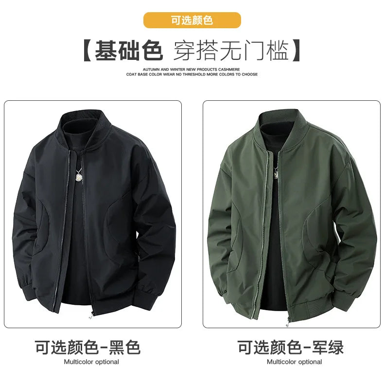 Men’s Casual Autumn & Winter Jacket – Zipper Coat with Pockets