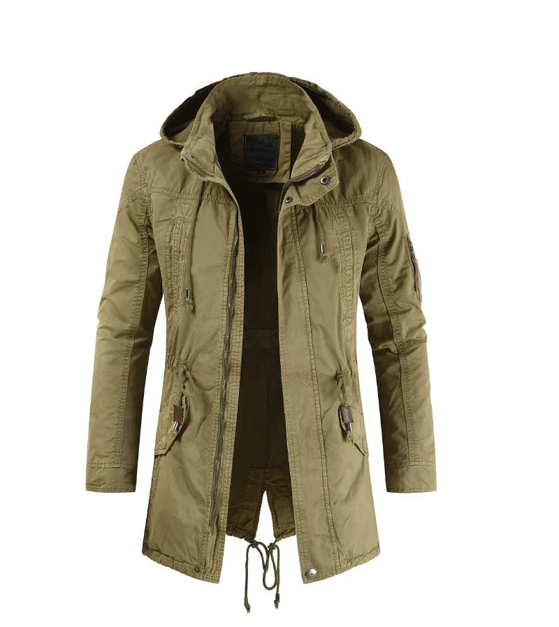Men’s Casual Cotton Jacket – Daily Spring & Autumn Outerwear with Zipper and Turn-Down Collar