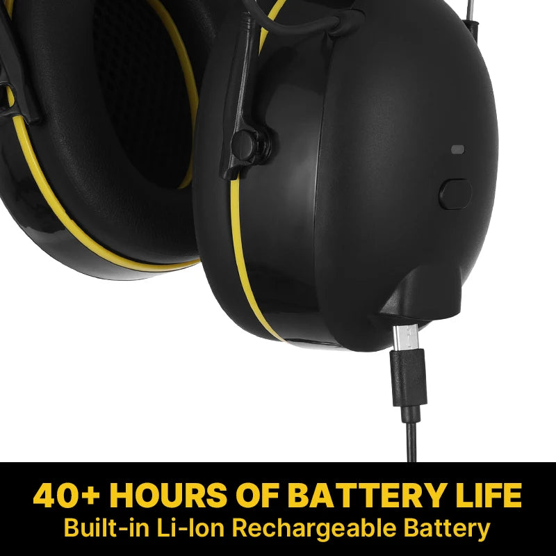Electronic Headphone 5.0 Bluetooth, Earmuffs Hearing Protection, Headphones for Music Safety Noise, Reduction Charging