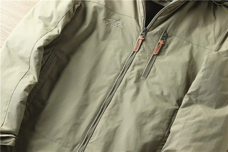 GOYN Men’s Fleece-Lined Casual Jacket – Autumn & Winter Outerwear with Detachable Hood