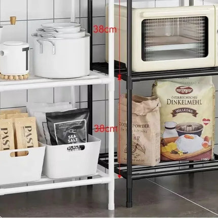 Multi-Layer Kitchen Rack Household Microwave Stove Shelf Multi Scene Bathroom Living Room Shelf Pantry Closet Kitchen Organizer