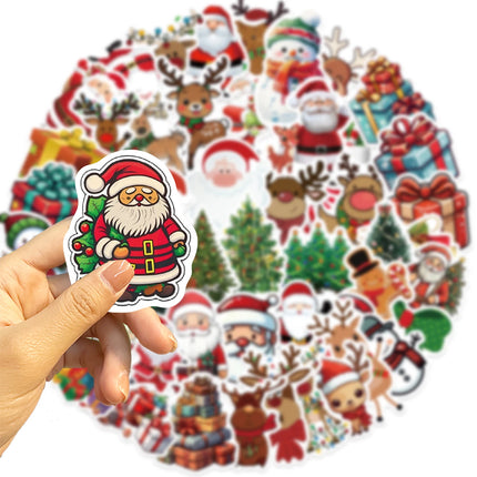 50PCS Cartoon Christmas Art, Aesthetic Stickers Pack for Kids Toy Diary, mobile, leptop sticker