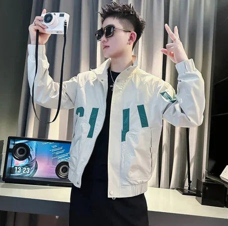 Men’s Safari Style Jacket – Autumn/Winter 2024, Stand Collar Zipper