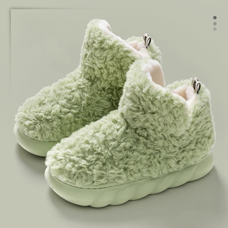 Women’s Winter Warm Cotton Slippers – Plush Lined Indoor/Outdoor Slip-On Home Shoes