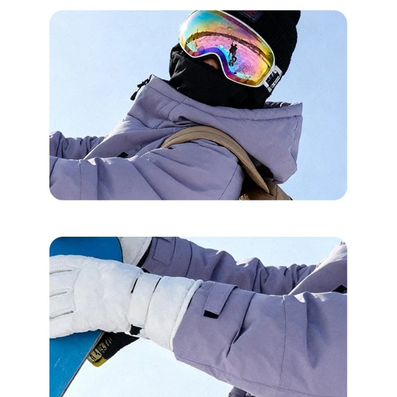Children's Skiing Wear,Top+Bottom Winter Boys Snowboarding Suit,Girls Ski Suits,Windproof Waterproof Kids Ski Jacket Snow Pants
