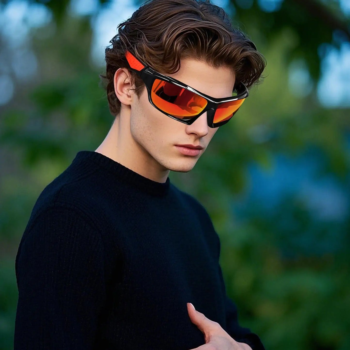 Mens Sun Glasses, Lightweight Sun Glasses, Polarized Sunglasses, Comfortable Lightweight Frame Sport Eyeglasses for Driving Fishing