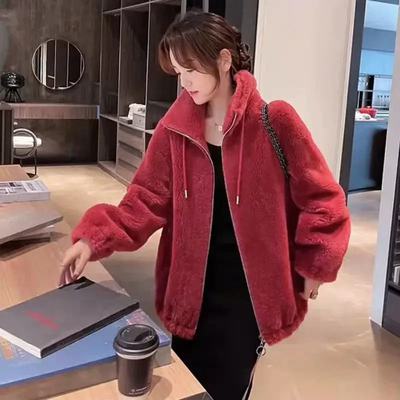 Women’s Casual Jacket – Autumn/Winter 2024, Stand Collar Zipper Coat