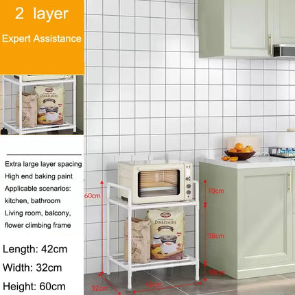Multi-Layer Kitchen Rack Household Microwave Stove Shelf Multi Scene Bathroom Living Room Shelf Pantry Closet Kitchen Organizer