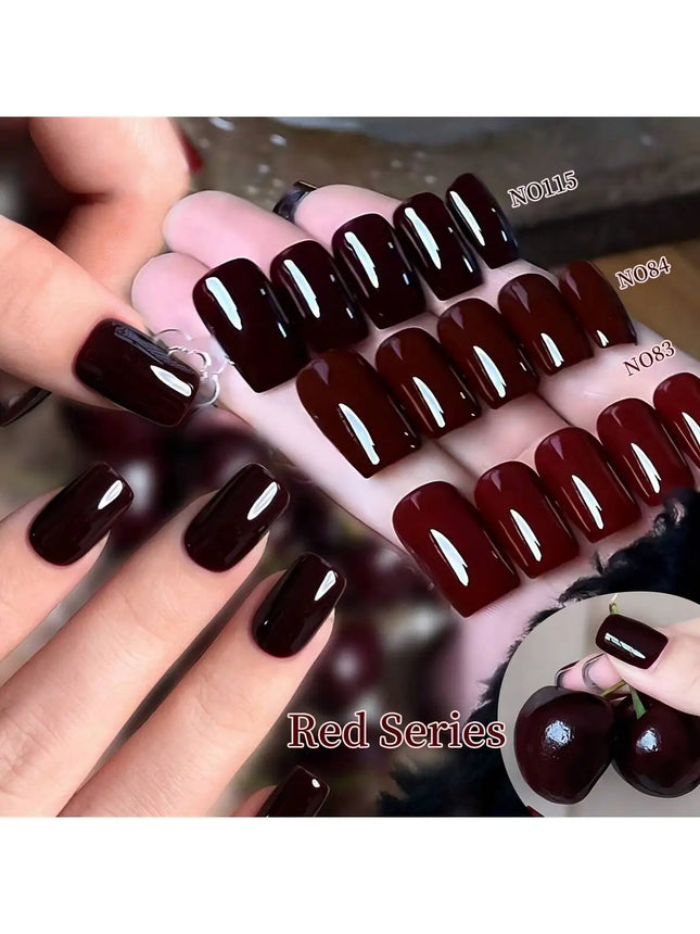 XEIJAYI 3pcs 15ML Gel Nail Polish  - Red Shades, Glossy & Matte Finish, UV/LED Cured, Lead-Free, Alcohol-Free Gel