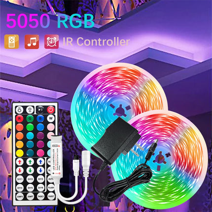 GREATWALL IR44K 5050 LED strip 32.8f/16.4 feet Halloween Christmas decoration DC LED neon light RGB flexible light configuration