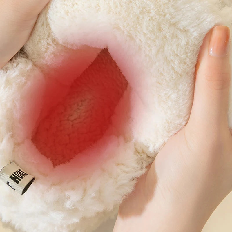 Women’s Winter Warm Cotton Slippers – Plush Lined Indoor/Outdoor Slip-On Home Shoes