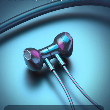 Wireless Earphones 5.3 Neckband Headphones Gaming LED Display Stereo Sports Headset Halter Waterproof Magnetic Earbuds