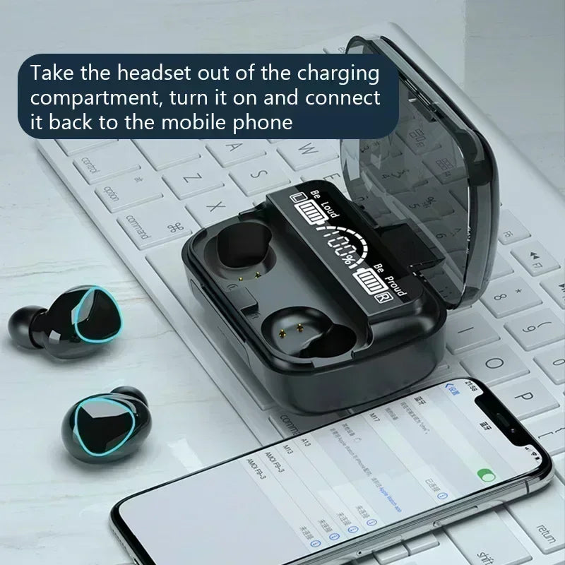 Wireless Bluetooth Headphones, Handfree Dispay Bluetooth Earphones, HiFi Stereo Music, Wireless Earbuds, Waterproof, Gaming Headset