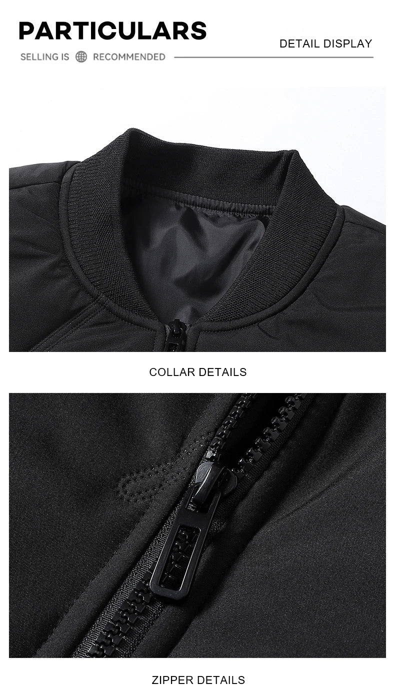 Men’s Casual Polyester Jacket – Daily Autumn & Winter Outerwear with Zipper
