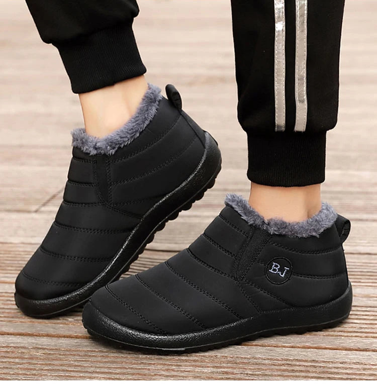 HAJINK Men Winter Sneakers – Waterproof Plush Casual Shoes, Lightweight & Warm