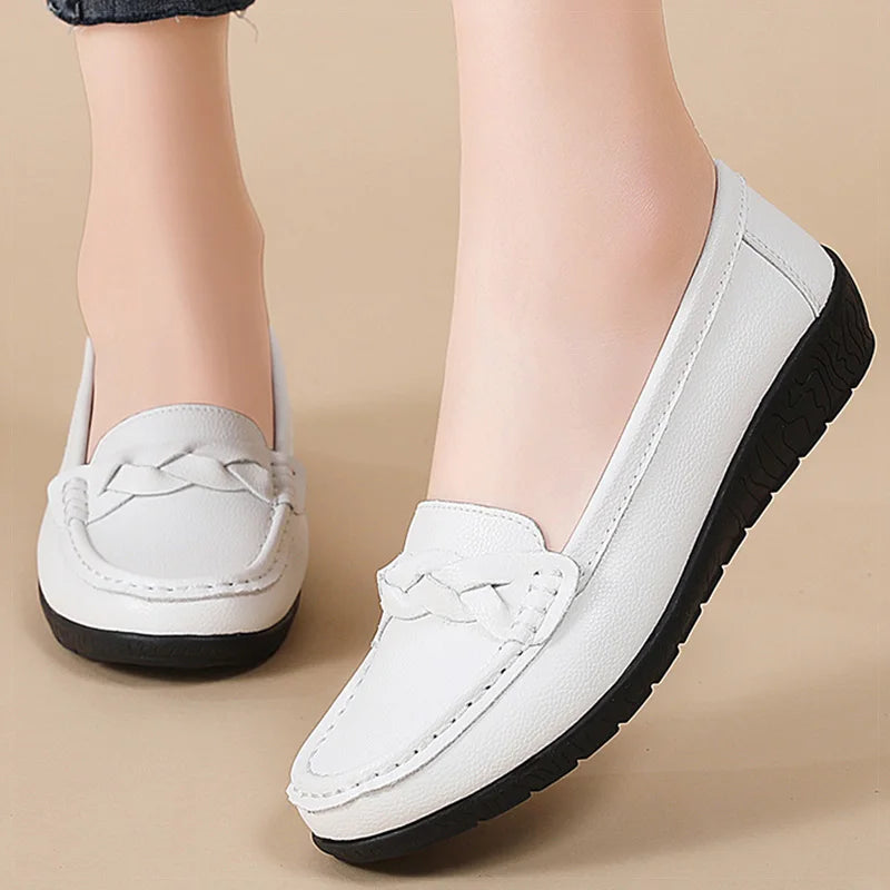 Women’s 2025 Loafers – Slip-On PU Flats, Comfortable Casual Shoes