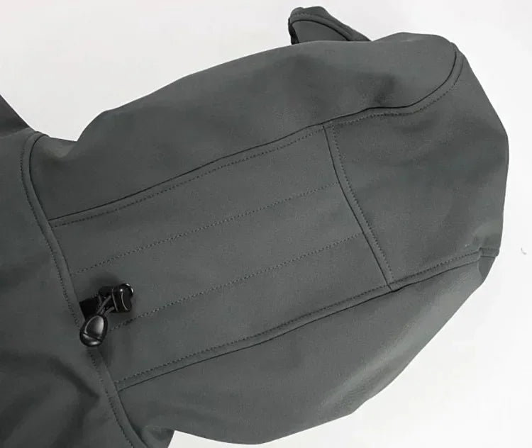 Men’s Military Patchwork Jacket – Winter Travel, Hooded Zipper Coat