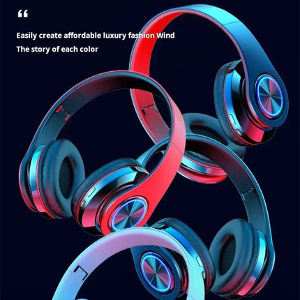 Headsets Gamer Headphones Blutooth Surround Sound Stereo Wireless Earphone USB With MicroPhone Colourful Light PC Laptop Headset