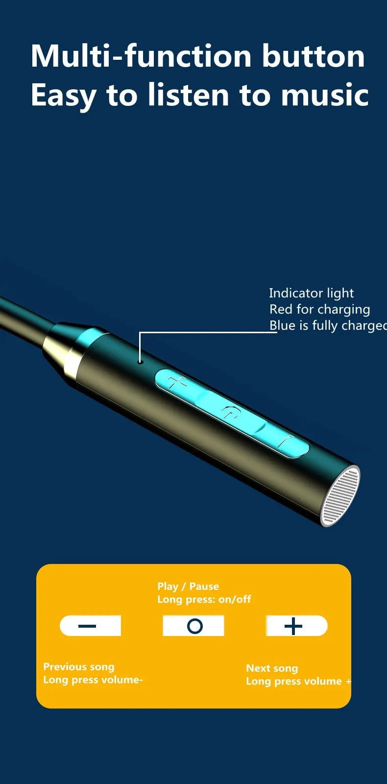 Wireless Headphones Bluetooth 5.0, Neckband Earphones Silicone Hifi, 9D Stereo Sports Headset Halter, Waterproof Magnetic Earbuds