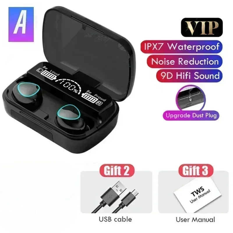 Wireless Bluetooth Headphones, Handfree Dispay Bluetooth Earphones, HiFi Stereo Music, Wireless Earbuds, Waterproof, Gaming Headset